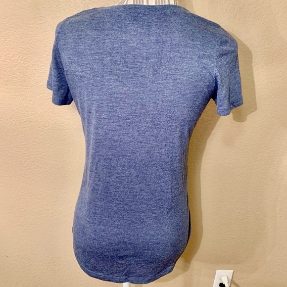 Zoe + Liv Boho Elephant T-Shirt Medium Blue White Elephant Tribal Rayon 🐘 - Picture 5 of 12